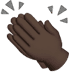 👏🏿 clapping hands: dark skin tone display on Apple